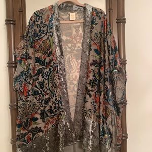 Velvet multicolor One size shawl/cardigan